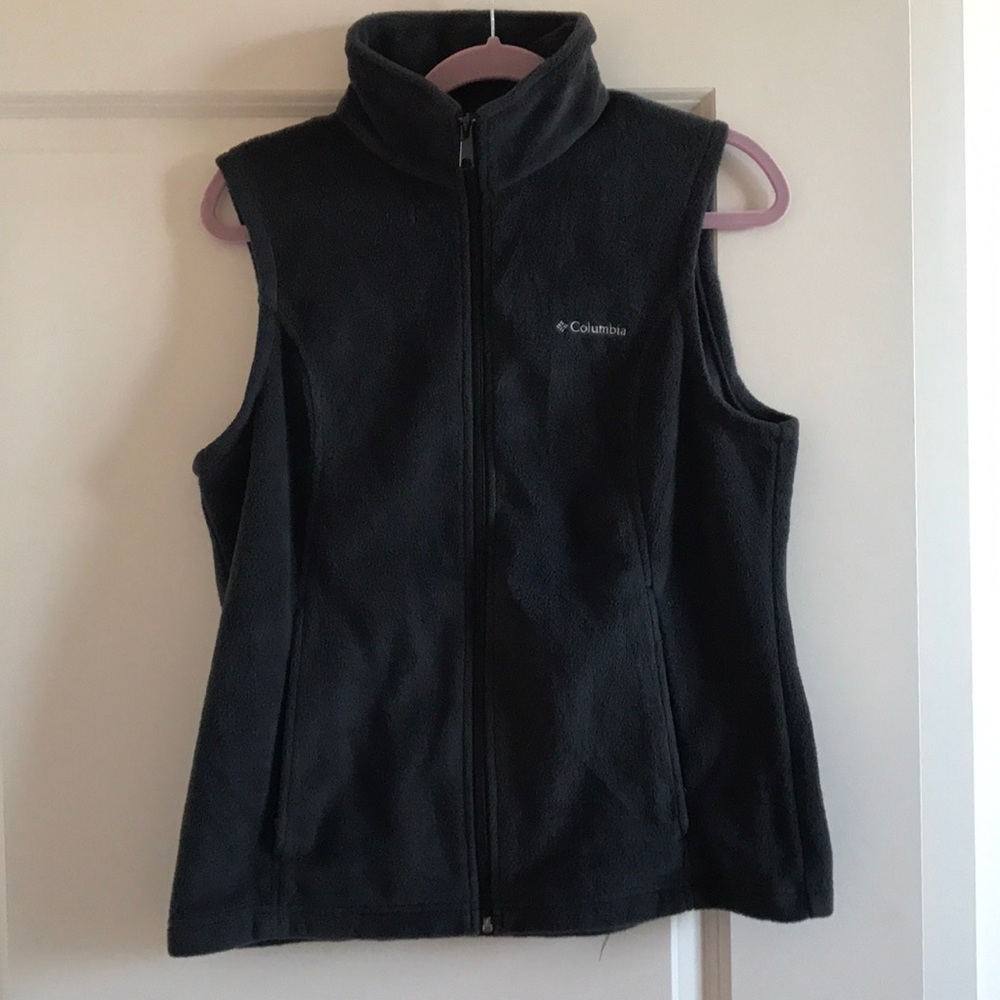 EUC Columbia Dark Gray Fleece Vest M